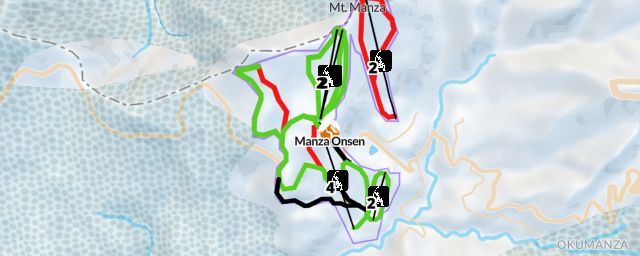 Piste map of the resort Manza Onsen