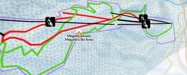 Piste map of the resort Megahiraonsen Megahira Ski Area