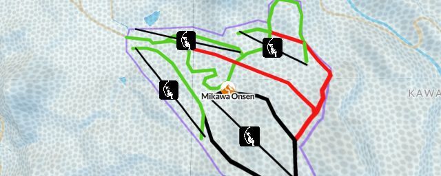 Piste map of the resort Mikawa Onsen