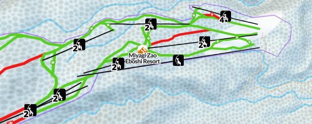 Piste map of the resort Miyagi Zao Eboshi Resort