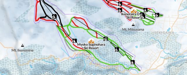 Piste map of the resort Myoko Suginohara Ski Resort