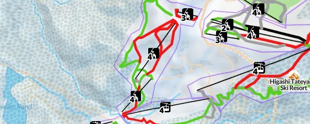 Piste map of the resort Nishitateyama Ski Resort