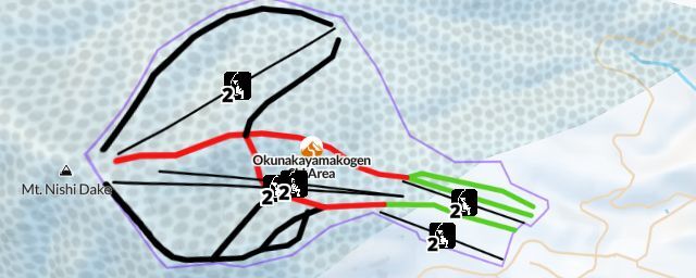 Piste map of the resort Okunakayamakogen Ski Area