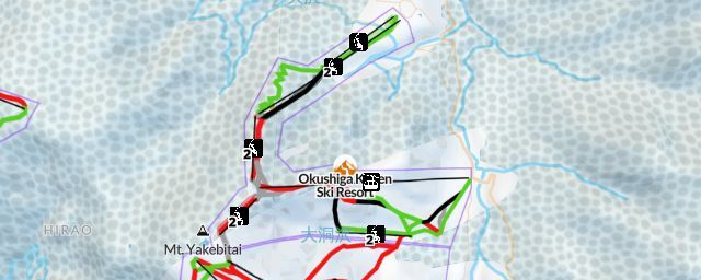 Piste map of the resort Okushiga Kogen Ski Resort