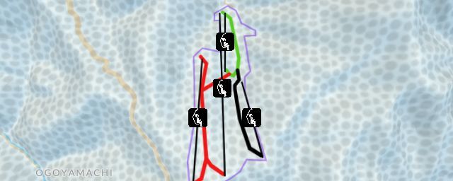 Piste map of the resort Ookuradake Kogen Ski Area