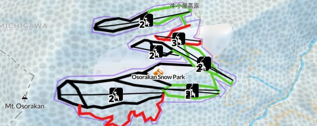 Piste map of the resort Osorakan Snow Park