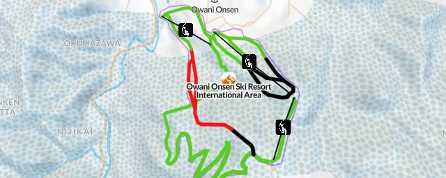 Piste map of the resort Owani Onsen Ski Resort International Area