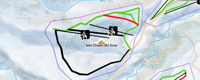Piste map of the resort Seki Onsen Ski Area