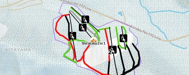 Piste map of the resort Shirakaba 2 in 1