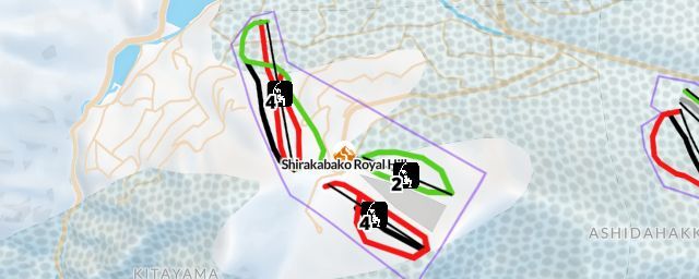 Piste map of the resort Shirakabako Royal Hill