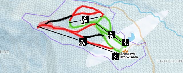 Piste map of the resort Sun Meadows Kiyosato Ski Area