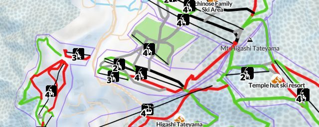 Piste map of the resort Takamagahara Mammoth Ski Resort