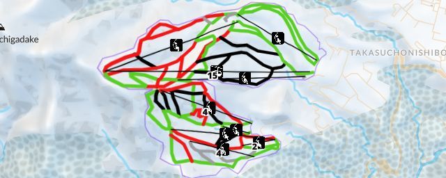 Piste map of the resort Takasu Snow Park