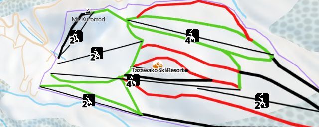 Piste map of the resort Tazawako Ski Resort