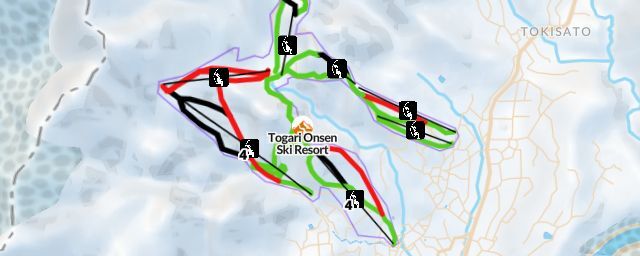 Piste map of the resort Togari Onsen Ski Resort