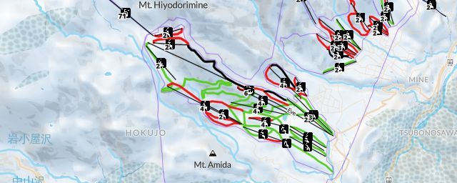 Piste map of the resort Tsugaike Kogen