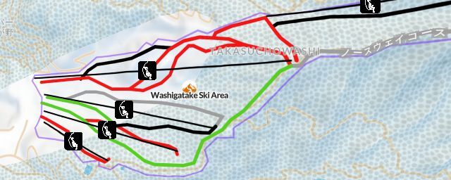 Piste map of the resort Washigatake Ski Area