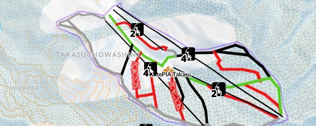 Piste map of the resort WhitePIA Takasu