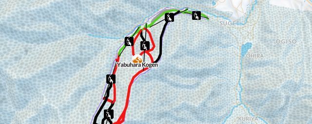 Piste map of the resort Yabuhara Kogen