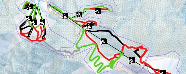 Piste map of the resort Yokoteyama