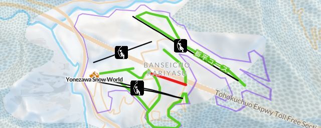 Piste map of the resort Yonezawa Snow World