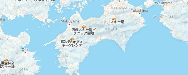 Piste map of the region Shikoku