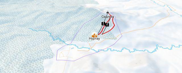 Piste map of the resort Нуртау