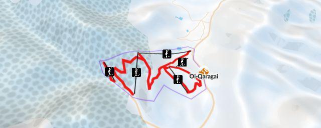Piste map of the resort Oi-Qaragai