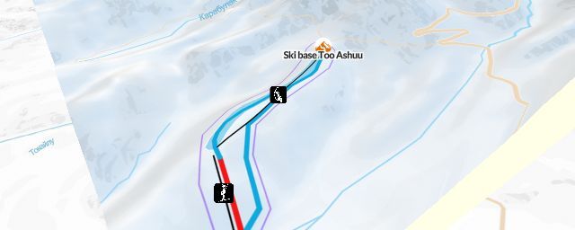 Piste map of the resort Ski base Too Ashuu