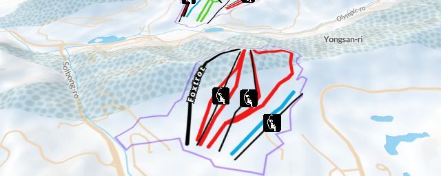 Piste map of the resort Alpensia Ski Resort