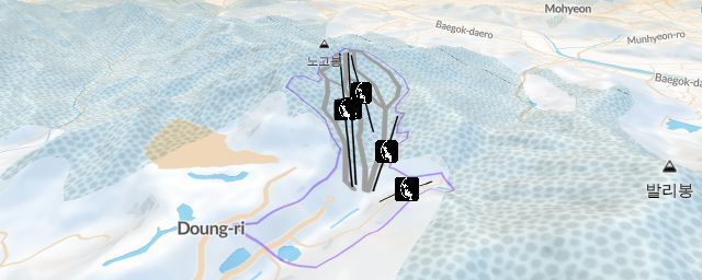 Piste map of the resort Konjiam Resort