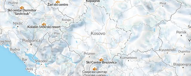 Piste map of the region Kosovo