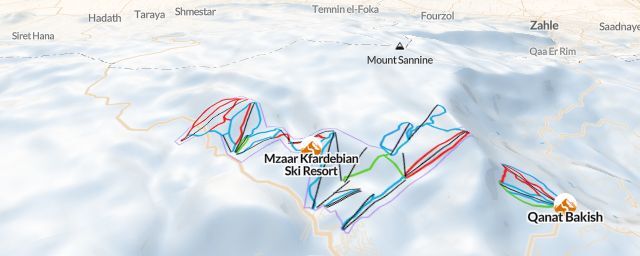 Piste map of the resort Mzaar Kfardebian Ski Resort