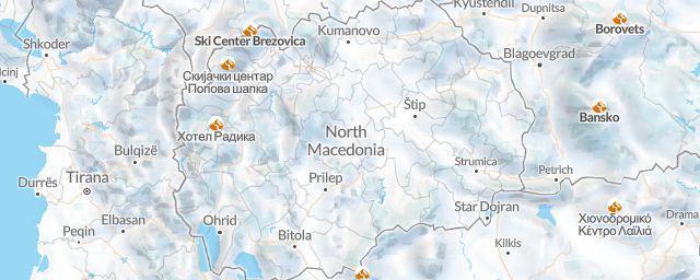 Piste map of the region North Macedonia