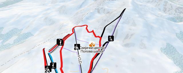 Piste map of the resort Скијачки центар Попова шапка