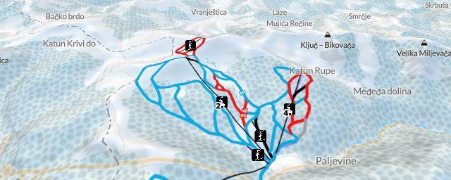 Piste map of the resort Kolašin 1450 ski resort