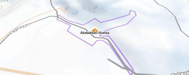 Piste map of the resort Akebakken i Komsa