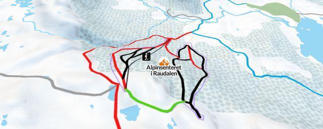 Piste map of the resort Alpinsenteret i Raudalen