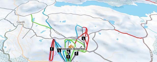 Piste map of the resort Beitostølen Skisenter