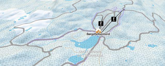 Piste map of the resort Børgefjellsenteret