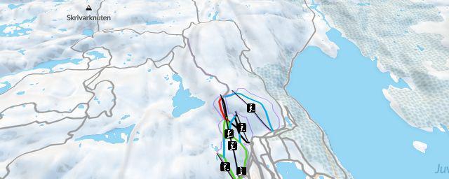 Piste map of the resort Bortelid Skisenter