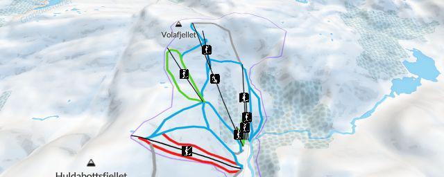 Piste map of the resort Eikedalen skisenter