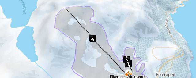 Piste map of the resort Eikerapen Alpinsenter