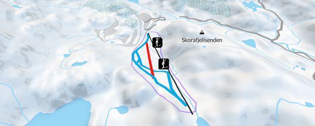 Piste map of the resort Fjellhaugen skisenter
