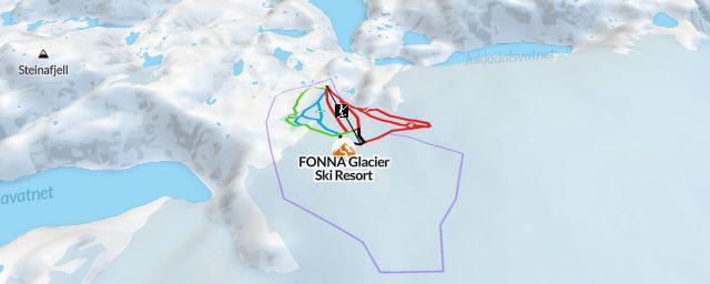 Piste map of the resort FONNA Glacier Ski Resort