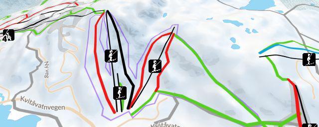 Piste map of the resort Gausta skisenter