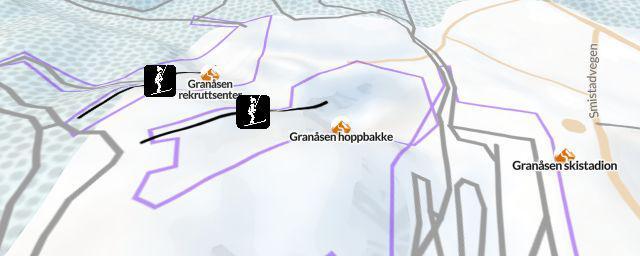 Piste map of the resort Granåsen hoppbakke