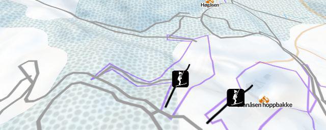 Piste map of the resort Granåsen rekruttsenter
