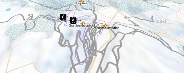 Piste map of the resort Granåsen skistadion