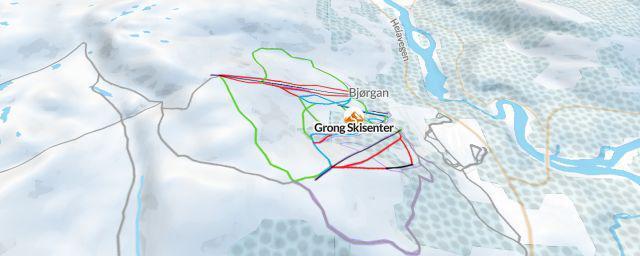 Piste map of the resort Grong Skisenter